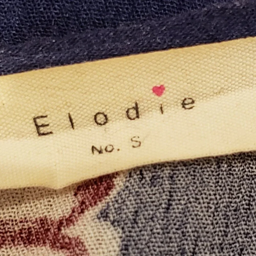 Elodie Blue, Red and White Wrap shirt with cap sleeves - Picture 3 of 7